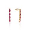 925 Sterling Silver Ruby Diamond Dangle Earrings - Image 3