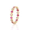 925 Sterling Silver Ruby Diamond Eternity Band - Image 3
