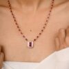925 Sterling Silver Ruby Diamond Necklace - Image 4