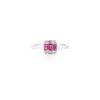 925 Sterling Silver Ruby Diamond Ring