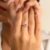 925 Sterling Silver Ruby Diamond Ring - Image 3