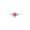 925 Sterling Silver Ruby Diamond Statement Ring
