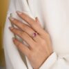 925 Sterling Silver Ruby Diamond Statement Ring - Image 2