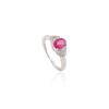 925 Sterling Silver Ruby Diamond Statement Ring - Image 3