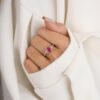 925 Sterling Silver Ruby Diamond Statement Ring - Image 4