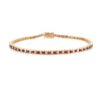 925 Sterling Silver Ruby Diamond Tennis Bracelet