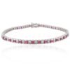 925 Sterling Silver tennis bracelet with alternating ruby and diamond accents