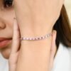 Tennis bracelet featuring premium CZ ruby and premium CZ diamond stones