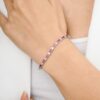 925 Sterling Silver Ruby Diamond Tennis Bracelet - Image 3