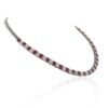 925 Sterling Silver Ruby Diamond Tennis Necklace - Image 5