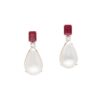 925 Sterling Silver Ruby Drop Diamond Pearl