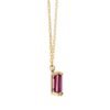 Ruby CZ pendant necklace in thick gold-plated sterling silver