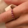 925 Sterling Silver Ruby Half Eternity Band - Image 2