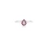 925 Sterling Silver Ruby Pear Cut Diamond Ring