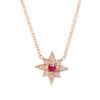 925 Sterling Silver Ruby Starburst Necklace