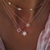 925 Sterling Silver Ruby Starburst Necklace - Image 2