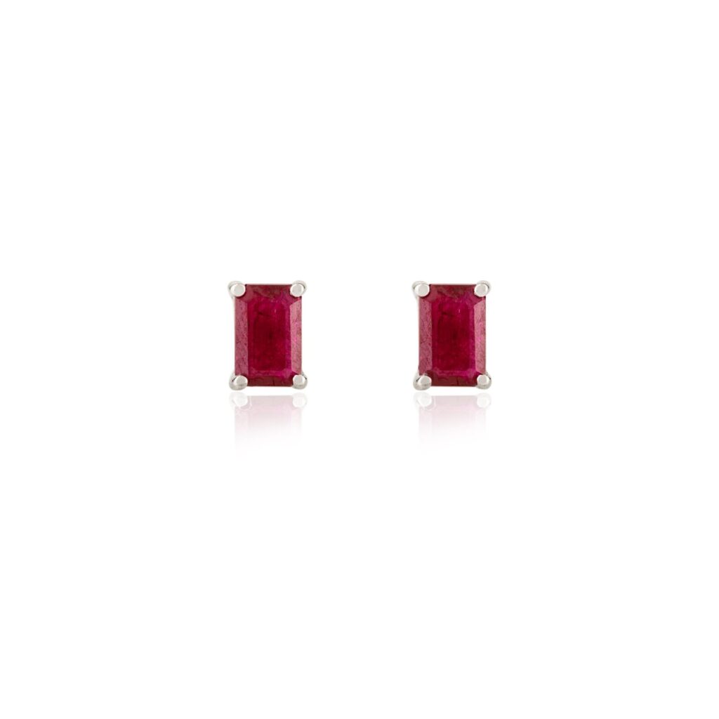 925 Sterling Silver Ruby Stud Earrings