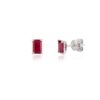 925 Sterling Silver Ruby Stud Earrings - Image 3