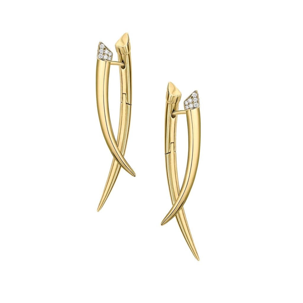 925 Sterling Silver Sabre Crossover Diamond Earrings Pave