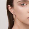 925 Sterling Silver Sabre Crossover Diamond Earrings Pave - Image 2