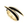 925 Sterling Silver Sabre Deco Crossover Ring and Black Ceramic