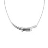 925 Sterling Silver Sabre Deco Horizontal Necklace and Black Ceramic