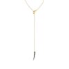 925 Sterling Silver Sabre Deco Long Necklace and Black Ceramic