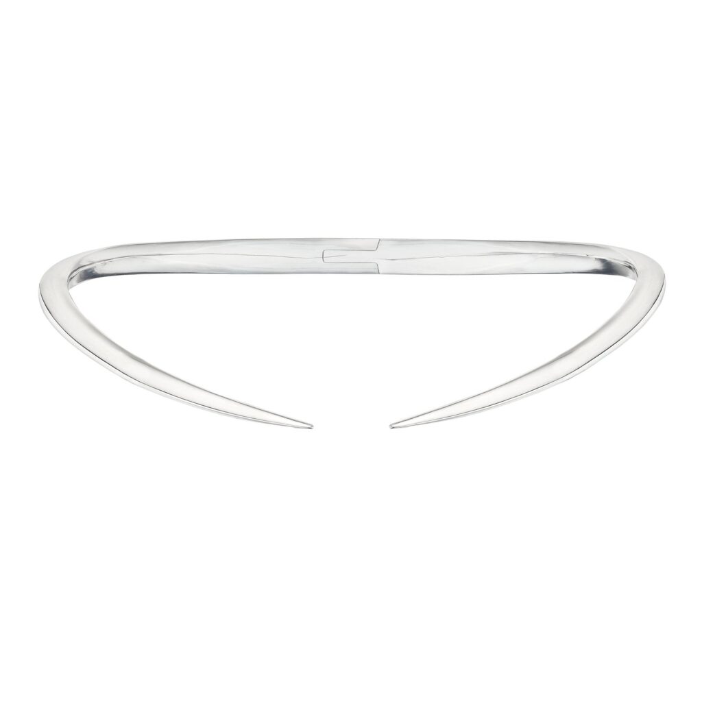 925 Sterling Silver Sabre Deco Torque Necklace