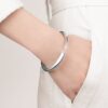 925 Sterling Silver Sabre Diamond Bangle Pave - Image 2