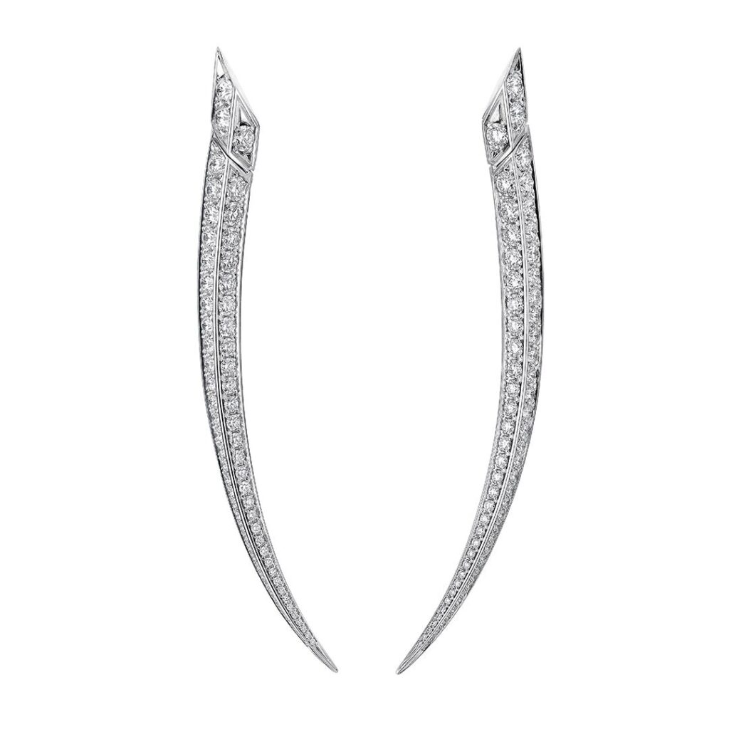925 Sterling Silver Sabre Large Diamond Earrings