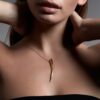 925 Sterling Silver Sabre Medium Diamond Necklace - Image 2