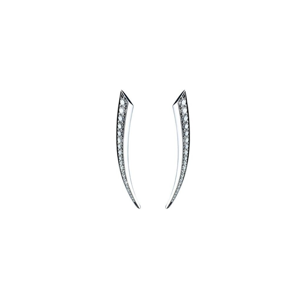 925 Sterling Silver Sabre Small Diamond Earrings