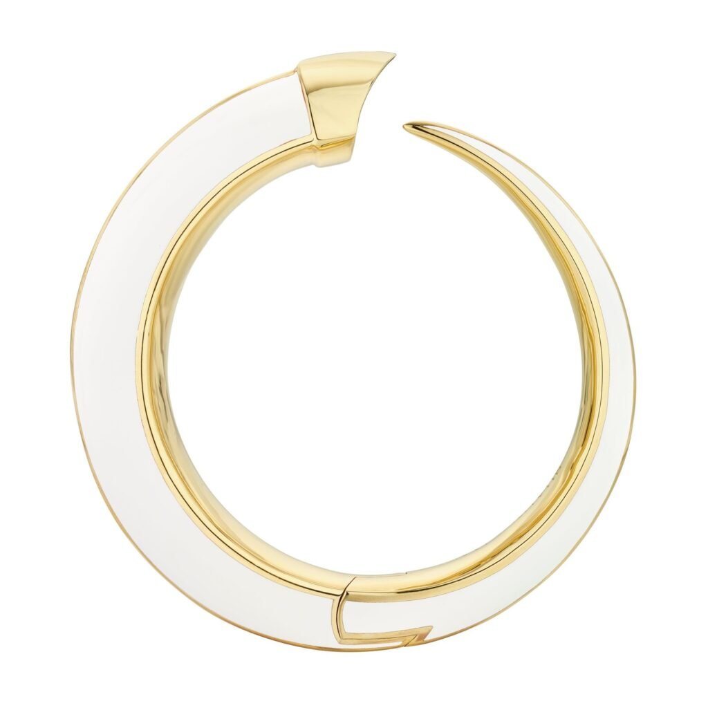 925 Sterling Silver Sabre Solis Cuff and Chalk Ceramic