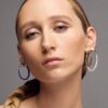 925 Sterling Silver Sabre Solis Hoop Earrings and Atlantic Ceramic - Image 3