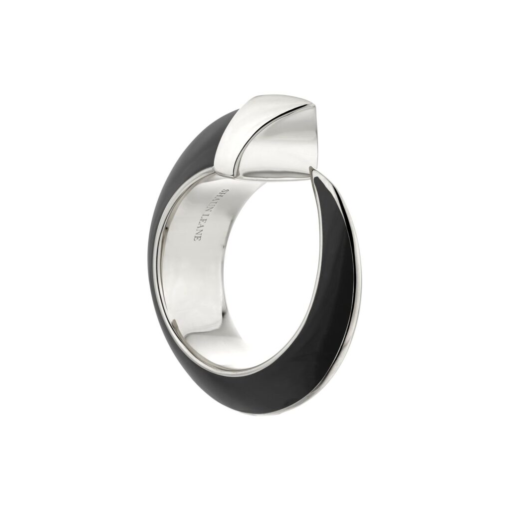 925 Sterling Silver Sabre Solis Ring and Jet Ceramic
