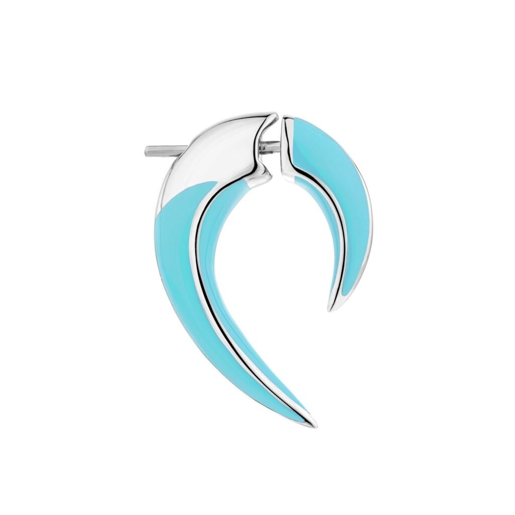 925 Sterling Silver Sabre Solis Single Talon Earring and Lagoon Ceramic