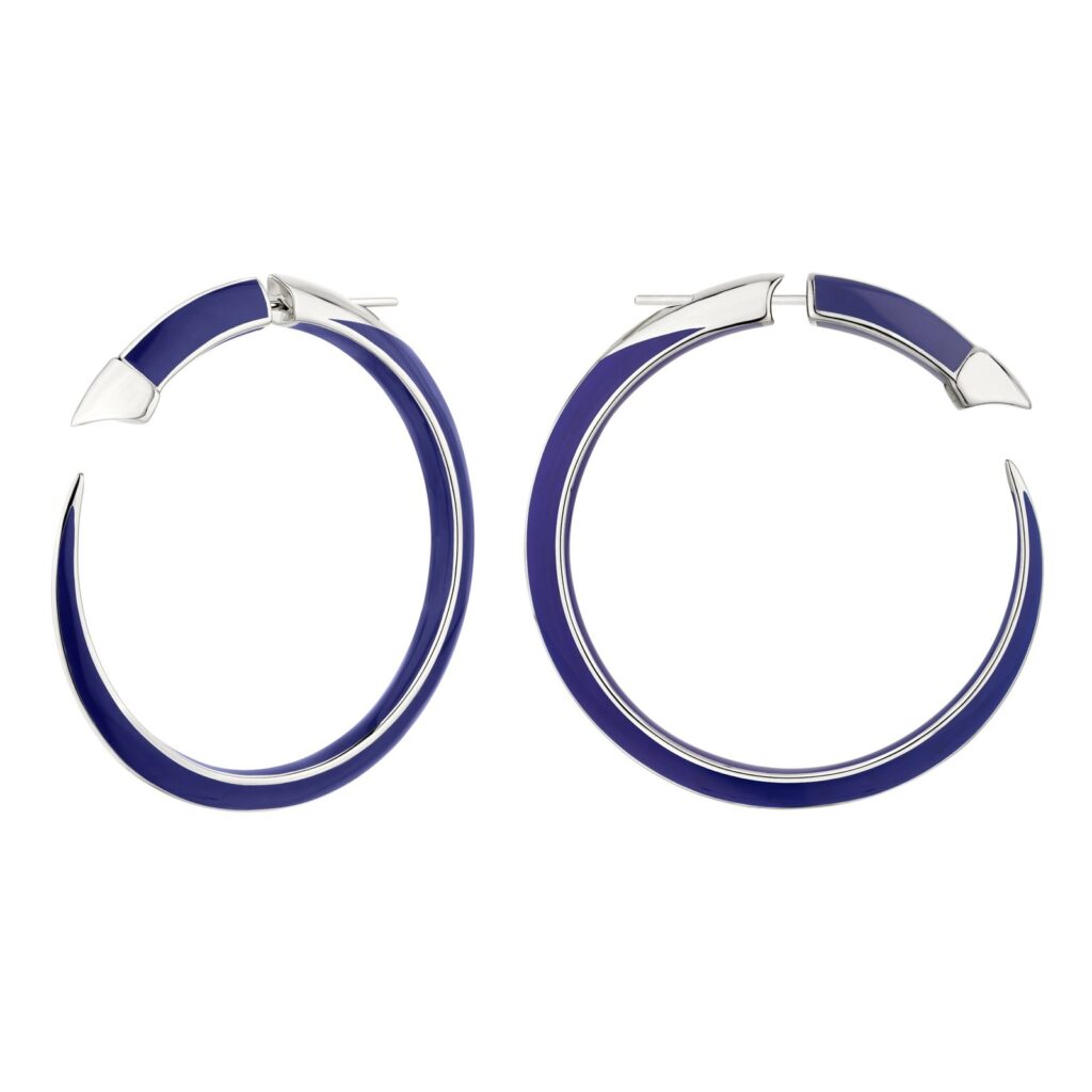 925 Sterling Silver Sabre Solis Statement Hoop Earrings and Atlantic Ceramic