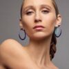 925 Sterling Silver Sabre Solis Statement Hoop Earrings and Atlantic Ceramic - Image 2