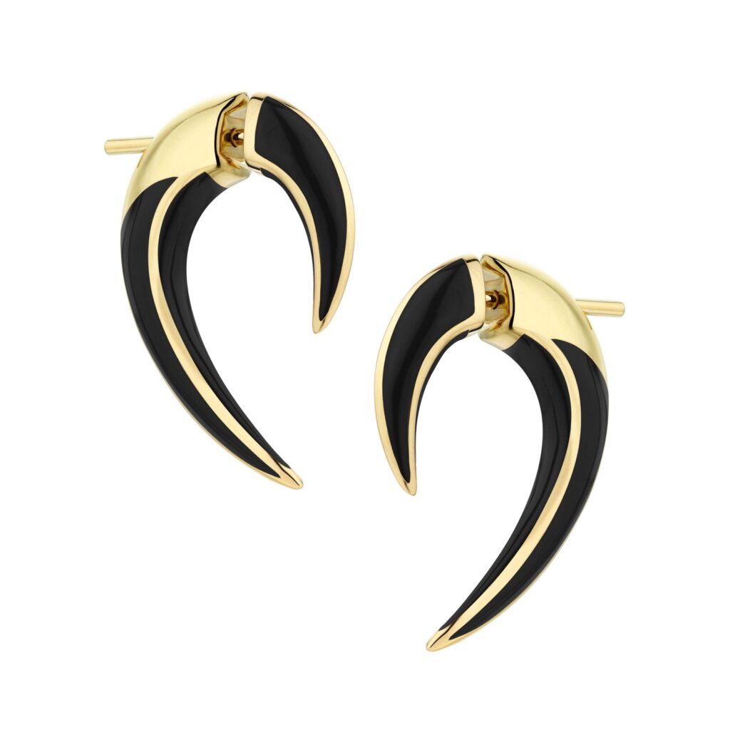 925 Sterling Silver Sabre Solis Talon Earrings and Jet Ceramic