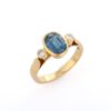 925 Sterling Silver Sapphire and Diamond Three Stone Ring - Image 3
