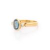 925 Sterling Silver Sapphire and Diamond Three Stone Ring - Image 5