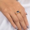 925 Sterling Silver Sapphire and Diamond Wedding Ring - Image 6