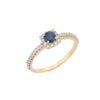 925 Sterling Silver Sapphire Diamond Ring - Image 2
