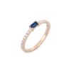 925 Sterling Silver Sapphire Diamond Ring - Image 3