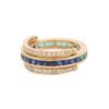 925 Sterling Silver ring with thick gold plating and CZ stones