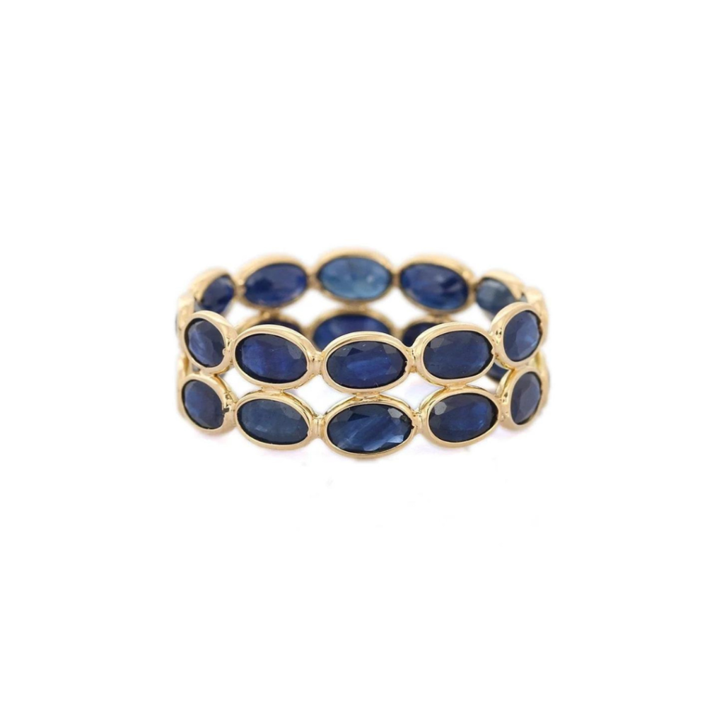 925 Sterling Silver Sapphire Eternity Band