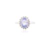 925 Sterling Silver Sapphire Halo Diamond Ring