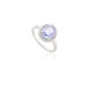 925 Sterling Silver Sapphire Halo Diamond Ring - Image 3