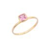 Sapphire ring featuring a single cushion-shaped CZ stone