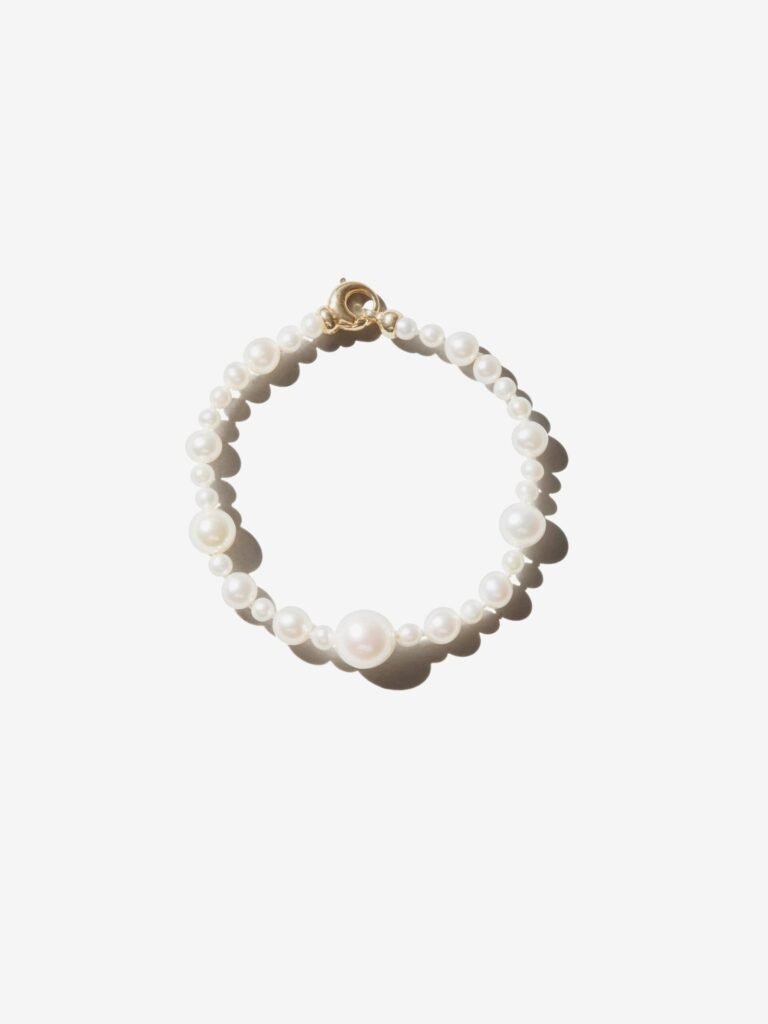 925 Sterling Silver SBA123 . Bubble Pearl Bracelet